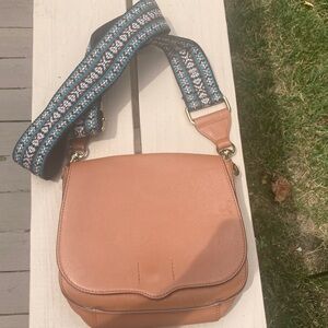 Rebecca Minkoff Brown Crossbody Bag with guitar designed strap